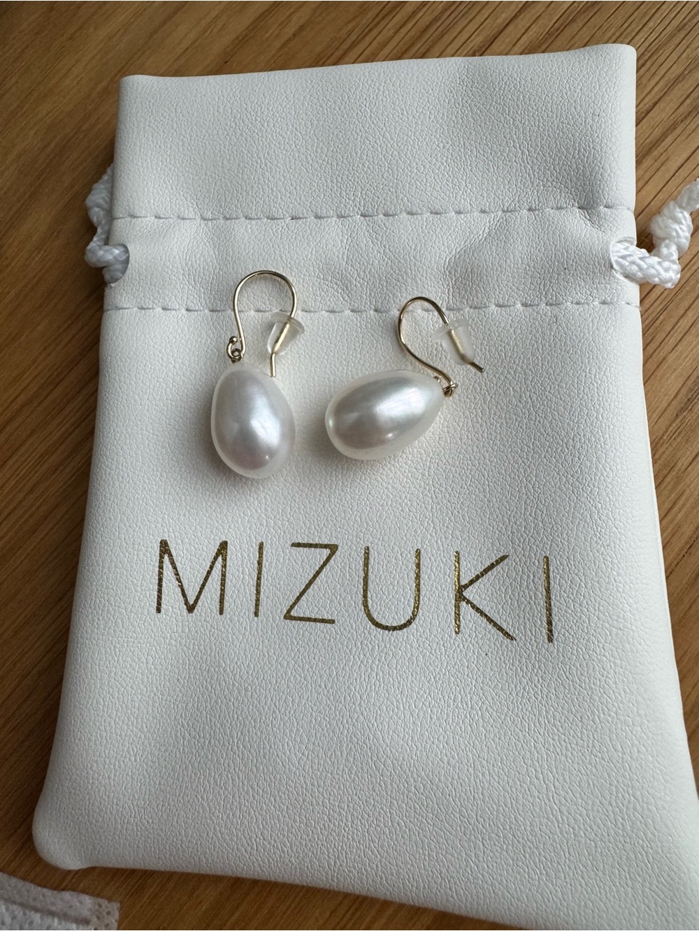 Mizuki Pearl Drop Earrings with 14kt Gold Hooks